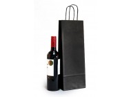 Black Wine Bottle Bottle Paper Carrier Bags (1 size)